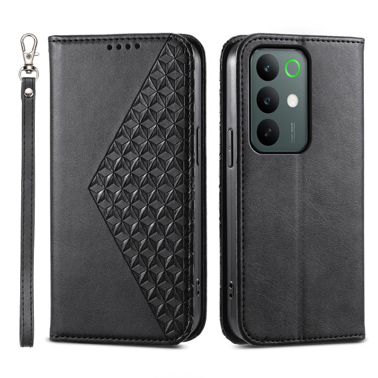 Cubic Grid Calf Texture Magnetic Leather Phone Case, For Realme C100 4G, For Realme 16 5G, For Realme C85 5G / Realme 15x 5G, For Realme C85 Pro 4G, For Realme 14 Pro+, For Realme 14 Pro, For Realme C75 / Realme 14x, For Realme 13+                     ...
