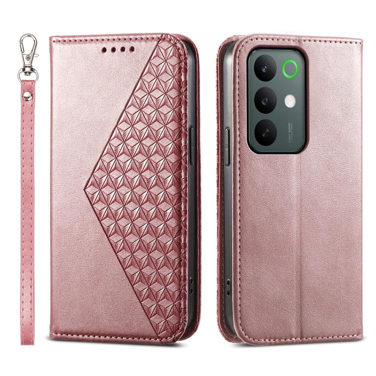 Cubic Grid Calf Texture Magnetic Leather Phone Case, For Realme C100 4G, For Realme 16 5G, For Realme C85 5G / Realme 15x 5G, For Realme C85 Pro 4G, For Realme 14 Pro+, For Realme 14 Pro, For Realme C75 / Realme 14x, For Realme 13+                     ...