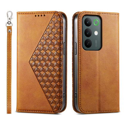 Cubic Grid Calf Texture Magnetic Leather Phone Case, For Realme C100 4G, For Realme 16 5G, For Realme C85 5G / Realme 15x 5G, For Realme C85 Pro 4G, For Realme 14 Pro+, For Realme 14 Pro, For Realme C75 / Realme 14x, For Realme 13+                     ...