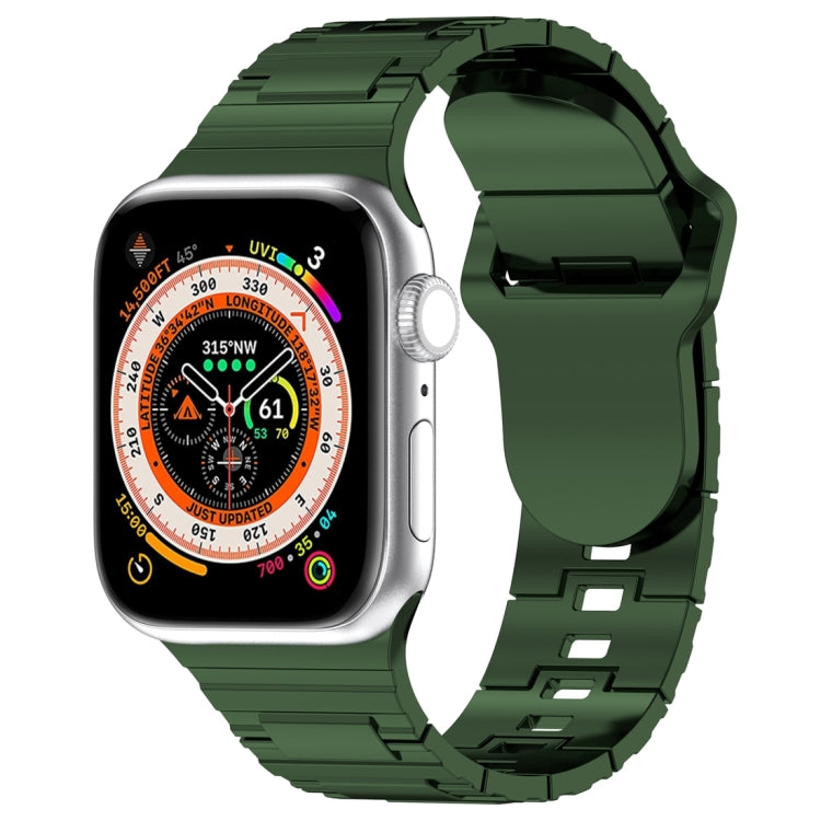 Square Buckle Armor Style Silicone Watch Band, For Apple Watch 3 42mm, For Apple Watch 2 42mm, For Apple Watch 2 38mm, For Apple Watch 42mm, For Apple Watch 38mm, For Apple Watch Ultra 2 49mm