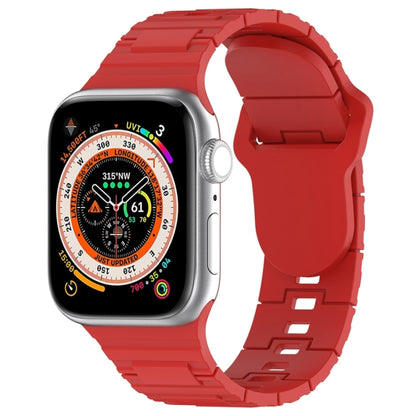 Square Buckle Armor Style Silicone Watch Band, For Apple Watch 9 45mm, For Apple Watch 9 41mm