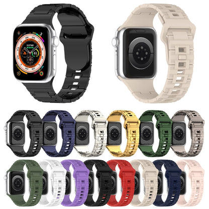 Square Buckle Armor Style Silicone Watch Band, For Apple Watch 3 42mm, For Apple Watch 2 42mm, For Apple Watch 2 38mm, For Apple Watch 42mm, For Apple Watch 38mm, For Apple Watch Ultra 2 49mm