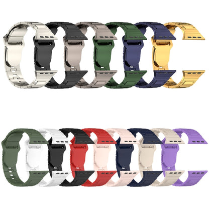 Square Buckle Armor Style Silicone Watch Band, For Apple Watch 3 42mm, For Apple Watch 2 42mm, For Apple Watch 2 38mm, For Apple Watch 42mm, For Apple Watch 38mm, For Apple Watch Ultra 2 49mm