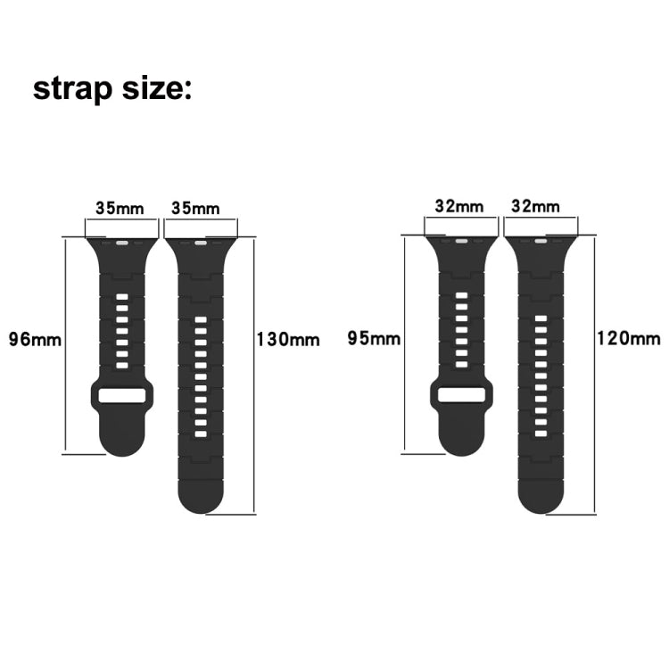 Square Buckle Armor Style Silicone Watch Band, For Apple Watch 3 42mm, For Apple Watch 2 42mm, For Apple Watch 2 38mm, For Apple Watch 42mm, For Apple Watch 38mm, For Apple Watch Ultra 2 49mm