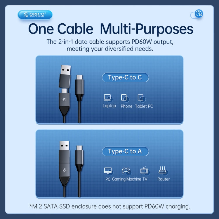 ORICO AM2C3-G2 M.2 NVME SSD Enclosure, AM2C3-G2