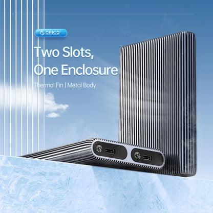ORICO AM2C3-2N Dual-bay M.2 NVME + NVME SSD Enclosure, AM2C3-2N