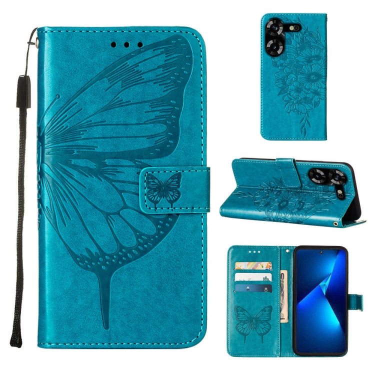 Embossed Butterfly Leather Phone Case, For Tecno Pova 5 4G / LH7N, For Tecno Spark 10 5G / K18, For Tecno Spark 10C / K15Q, For Tecno Spark 10 4G / K15K, For Tecno Spark 10 Pro / Ki7