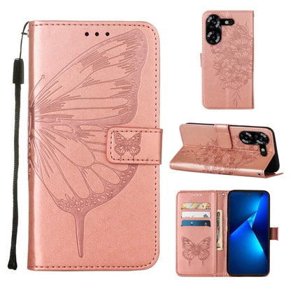 Embossed Butterfly Leather Phone Case, For Tecno Pova 5 4G / LH7N, For Tecno Spark 10 5G / K18, For Tecno Spark 10C / K15Q, For Tecno Spark 10 4G / K15K, For Tecno Spark 10 Pro / Ki7