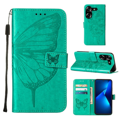 Embossed Butterfly Leather Phone Case, For Tecno Pova 5 4G / LH7N, For Tecno Spark 10 5G / K18, For Tecno Spark 10C / K15Q, For Tecno Spark 10 4G / K15K, For Tecno Spark 10 Pro / Ki7