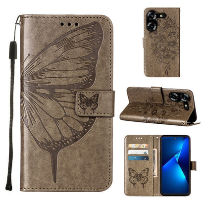 Embossed Butterfly Leather Phone Case, For Tecno Pova 5 4G / LH7N, For Tecno Spark 10 5G / K18, For Tecno Spark 10C / K15Q, For Tecno Spark 10 4G / K15K, For Tecno Spark 10 Pro / Ki7