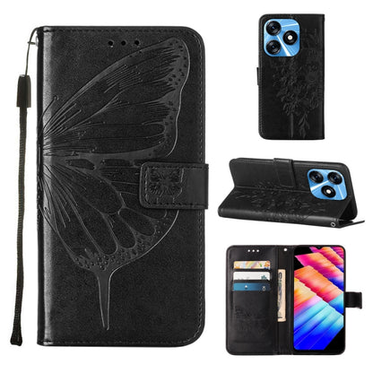 Embossed Butterfly Leather Phone Case, For Tecno Pova 5 4G / LH7N, For Tecno Spark 10 5G / K18, For Tecno Spark 10C / K15Q, For Tecno Spark 10 4G / K15K, For Tecno Spark 10 Pro / Ki7