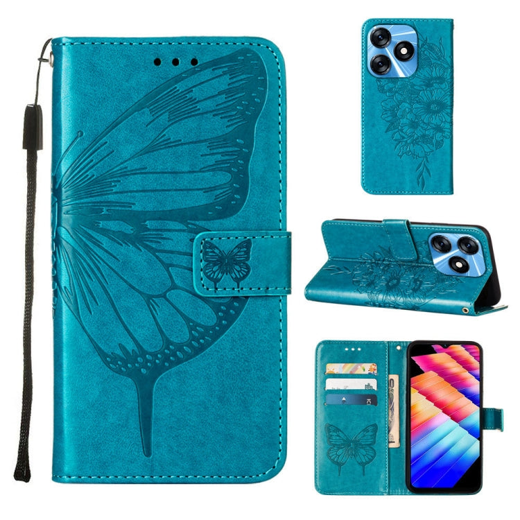 Embossed Butterfly Leather Phone Case, For Tecno Pova 5 4G / LH7N, For Tecno Spark 10 5G / K18, For Tecno Spark 10C / K15Q, For Tecno Spark 10 4G / K15K, For Tecno Spark 10 Pro / Ki7