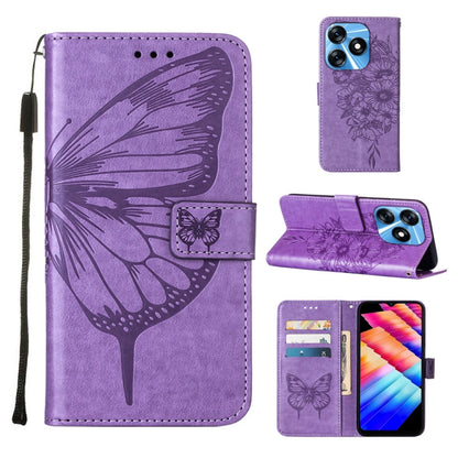 Embossed Butterfly Leather Phone Case, For Tecno Pova 5 4G / LH7N, For Tecno Spark 10 5G / K18, For Tecno Spark 10C / K15Q, For Tecno Spark 10 4G / K15K, For Tecno Spark 10 Pro / Ki7