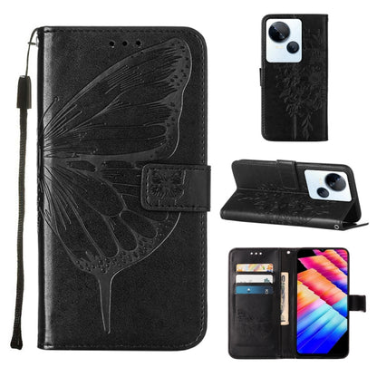 Embossed Butterfly Leather Phone Case, For Tecno Pova 5 4G / LH7N, For Tecno Spark 10 5G / K18, For Tecno Spark 10C / K15Q, For Tecno Spark 10 4G / K15K, For Tecno Spark 10 Pro / Ki7