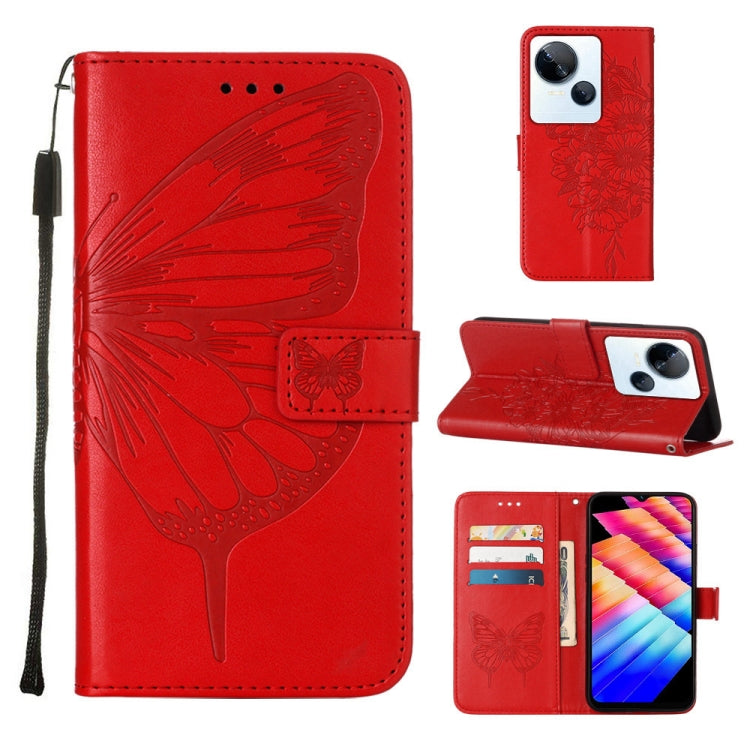 Embossed Butterfly Leather Phone Case, For Tecno Pova 5 4G / LH7N, For Tecno Spark 10 5G / K18, For Tecno Spark 10C / K15Q, For Tecno Spark 10 4G / K15K, For Tecno Spark 10 Pro / Ki7