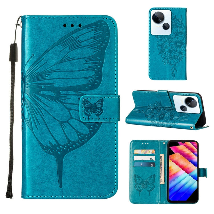 Embossed Butterfly Leather Phone Case, For Tecno Pova 5 4G / LH7N, For Tecno Spark 10 5G / K18, For Tecno Spark 10C / K15Q, For Tecno Spark 10 4G / K15K, For Tecno Spark 10 Pro / Ki7