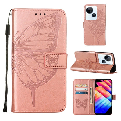 Embossed Butterfly Leather Phone Case, For Tecno Pova 5 4G / LH7N, For Tecno Spark 10 5G / K18, For Tecno Spark 10C / K15Q, For Tecno Spark 10 4G / K15K, For Tecno Spark 10 Pro / Ki7