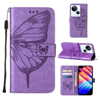Embossed Butterfly Leather Phone Case, For Tecno Pova 5 4G / LH7N, For Tecno Spark 10 5G / K18, For Tecno Spark 10C / K15Q, For Tecno Spark 10 4G / K15K, For Tecno Spark 10 Pro / Ki7