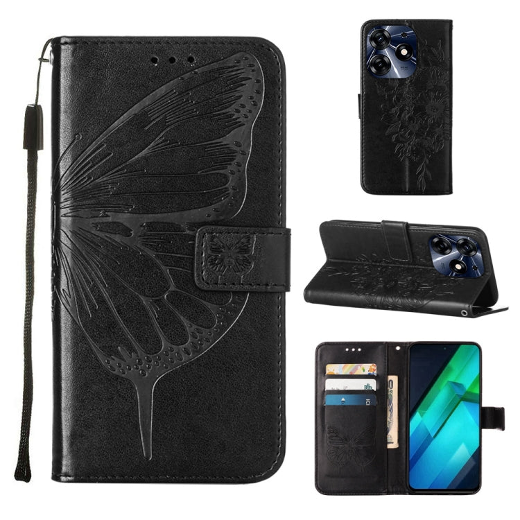 Embossed Butterfly Leather Phone Case, For Tecno Pova 5 4G / LH7N, For Tecno Spark 10 5G / K18, For Tecno Spark 10C / K15Q, For Tecno Spark 10 4G / K15K, For Tecno Spark 10 Pro / Ki7