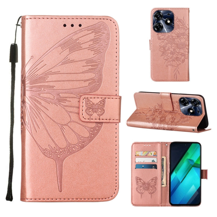 Embossed Butterfly Leather Phone Case, For Tecno Pova 5 4G / LH7N, For Tecno Spark 10 5G / K18, For Tecno Spark 10C / K15Q, For Tecno Spark 10 4G / K15K, For Tecno Spark 10 Pro / Ki7