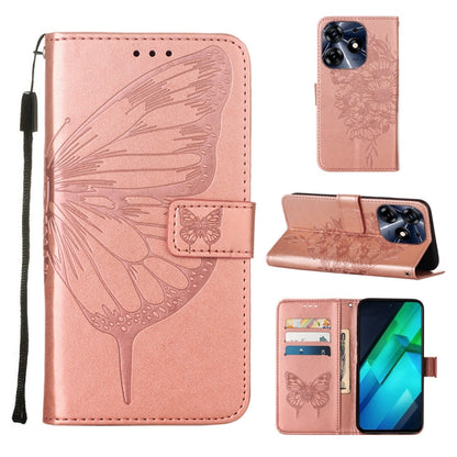 Embossed Butterfly Leather Phone Case, For Tecno Pova 5 4G / LH7N, For Tecno Spark 10 5G / K18, For Tecno Spark 10C / K15Q, For Tecno Spark 10 4G / K15K, For Tecno Spark 10 Pro / Ki7