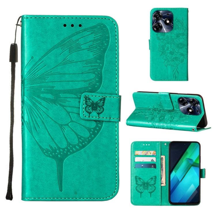 Embossed Butterfly Leather Phone Case, For Tecno Pova 5 4G / LH7N, For Tecno Spark 10 5G / K18, For Tecno Spark 10C / K15Q, For Tecno Spark 10 4G / K15K, For Tecno Spark 10 Pro / Ki7