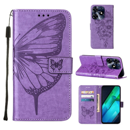 Embossed Butterfly Leather Phone Case, For Tecno Pova 5 4G / LH7N, For Tecno Spark 10 5G / K18, For Tecno Spark 10C / K15Q, For Tecno Spark 10 4G / K15K, For Tecno Spark 10 Pro / Ki7