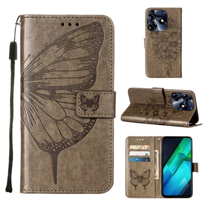 Embossed Butterfly Leather Phone Case, For Tecno Pova 5 4G / LH7N, For Tecno Spark 10 5G / K18, For Tecno Spark 10C / K15Q, For Tecno Spark 10 4G / K15K, For Tecno Spark 10 Pro / Ki7