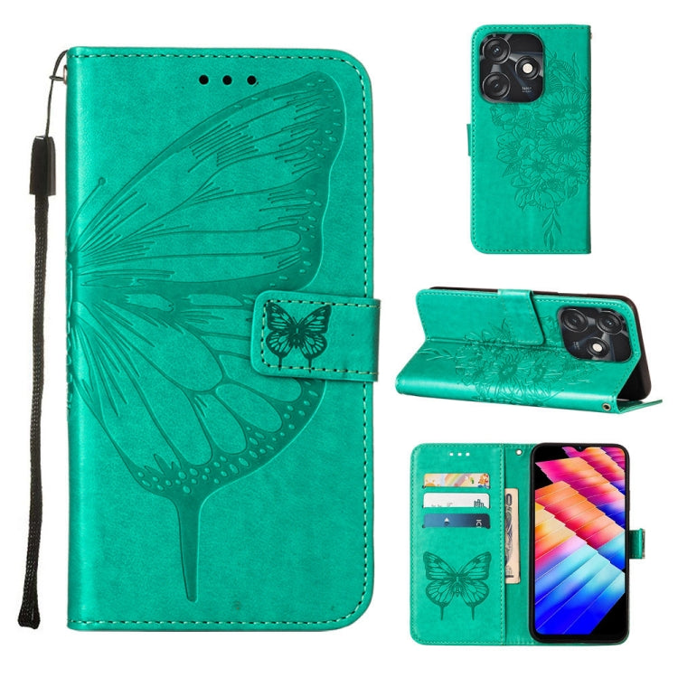 Embossed Butterfly Leather Phone Case, For Tecno Pova 5 4G / LH7N, For Tecno Spark 10 5G / K18, For Tecno Spark 10C / K15Q, For Tecno Spark 10 4G / K15K, For Tecno Spark 10 Pro / Ki7