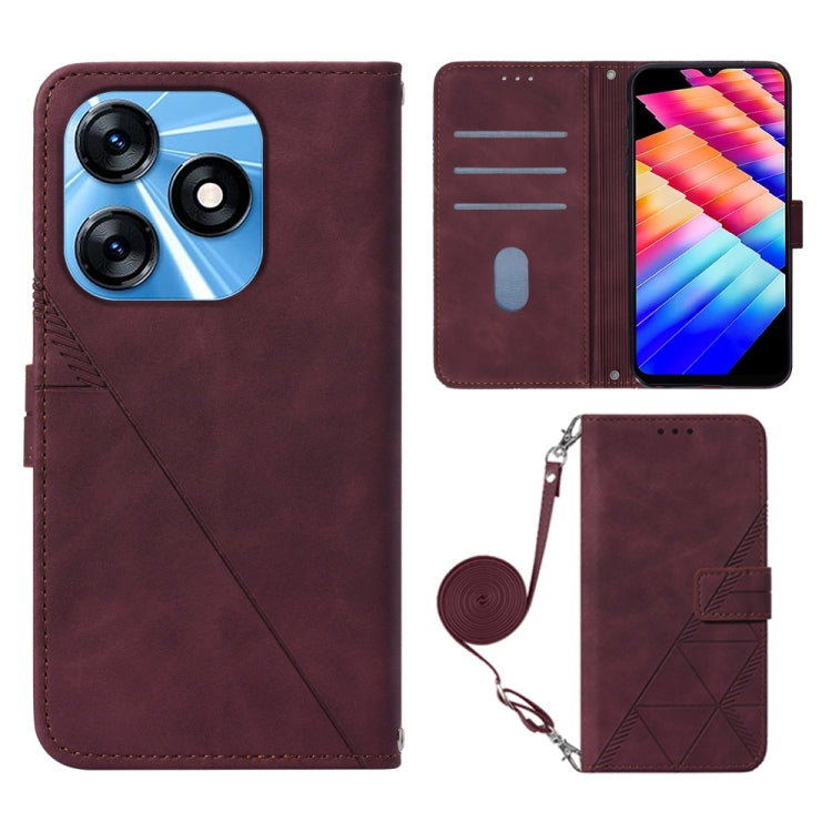 Crossbody 3D Embossed Flip Leather Phone Case, For Tecno Camon 50 4G / CN5, For Tecno Spark Slim 5G, For Tecno Pop 10, For Tecno Camon 40 Pro 4G, For Tecno Camon 40 Premier, For Tecno Camon 40 4G, For Tecno Spark 30 5G / Pova 6 Neo 5G                  ...