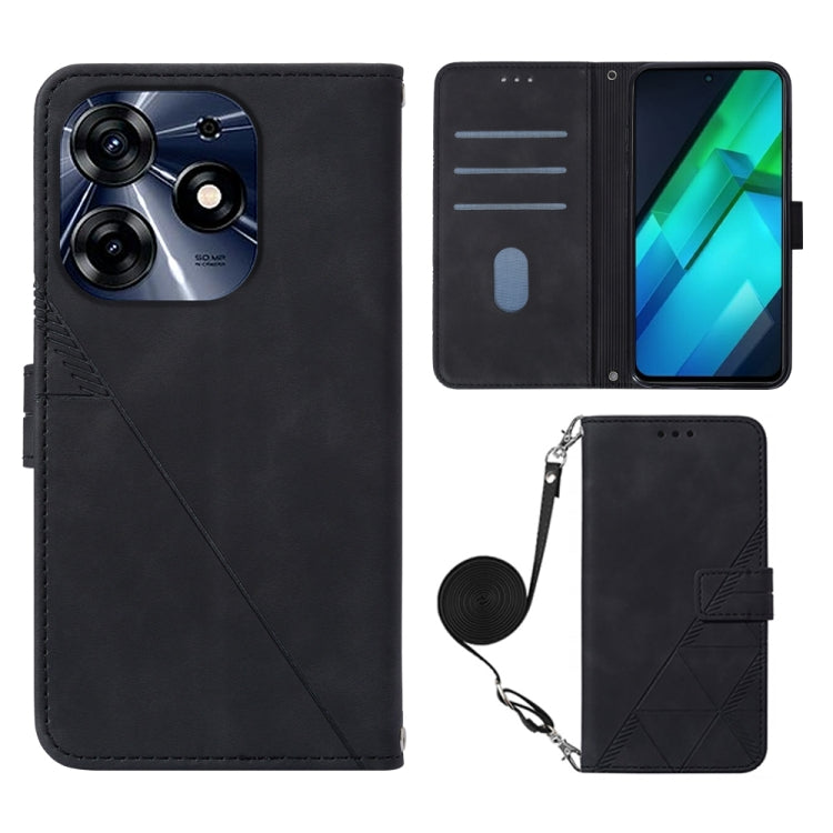 Crossbody 3D Embossed Flip Leather Phone Case, For Tecno Spark 10 Pro / Ki7, For Tecno Spark 6 Go/Spark Go 2021, For Tecno Camon 15