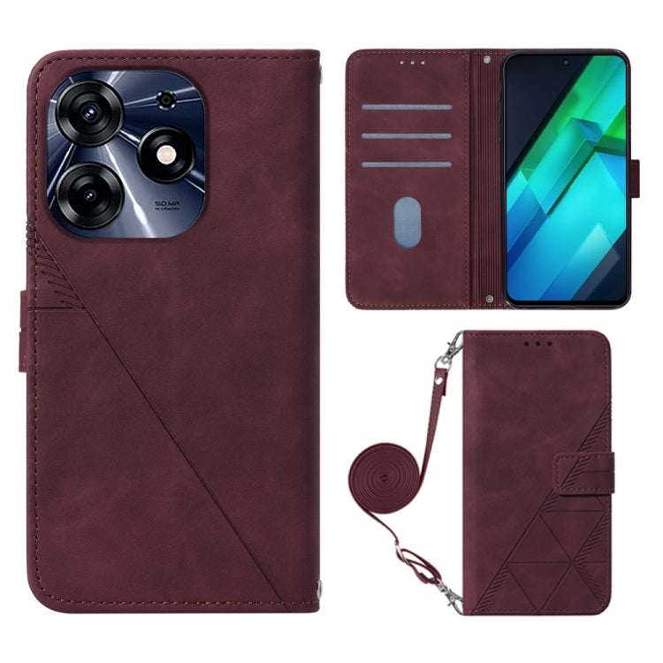Crossbody 3D Embossed Flip Leather Phone Case, For Tecno Spark 10 Pro / Ki7, For Tecno Spark 6 Go/Spark Go 2021, For Tecno Camon 15