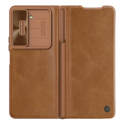 NILLKIN QIN Series Pro Sliding Camera Cover Design Leather Phone Case, For Samsung Galaxy Z Fold5