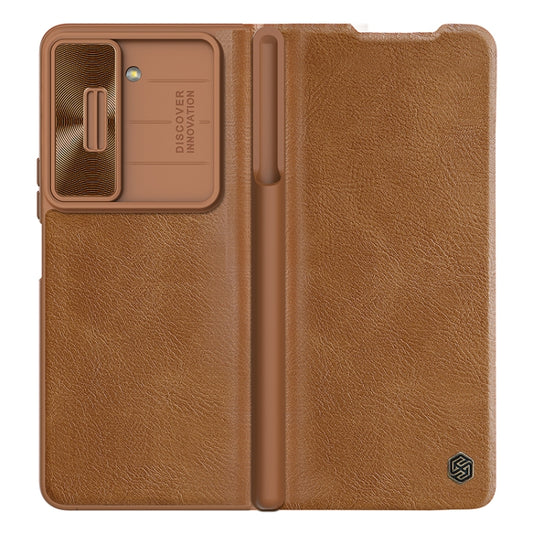 NILLKIN QIN Series Pro Sliding Camera Cover Design Leather Phone Case, For Samsung Galaxy Z Fold5
