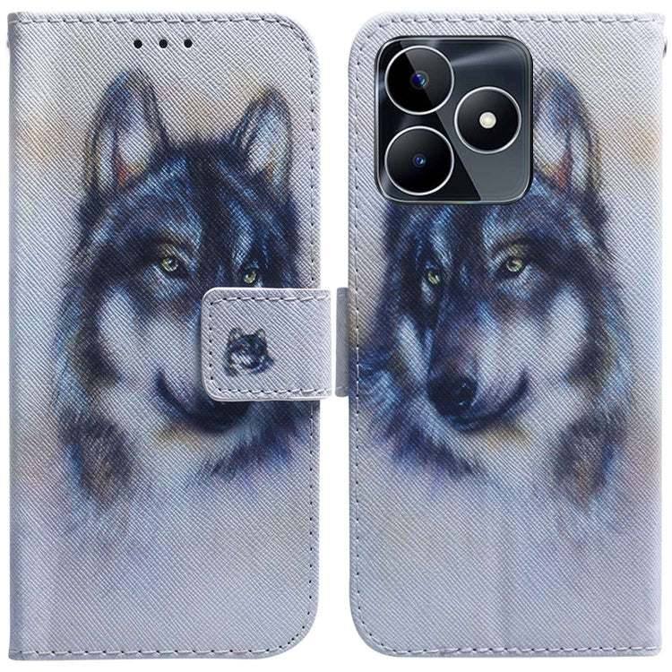 Coloured Drawing Flip Leather Phone Case, For Realme 11 Pro / 11 Pro+ / Narzo 60 Pro, For Realme C53 / Narzo N53, For Realme C65 4G