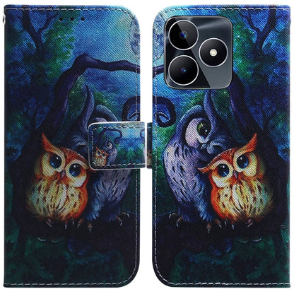 Coloured Drawing Flip Leather Phone Case, For Realme 11 Pro / 11 Pro+ / Narzo 60 Pro, For Realme C53 / Narzo N53, For Realme C65 4G