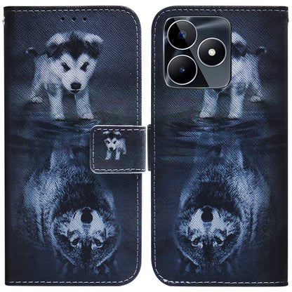 Coloured Drawing Flip Leather Phone Case, For Realme 11 Pro / 11 Pro+ / Narzo 60 Pro, For Realme C53 / Narzo N53, For Realme C65 4G