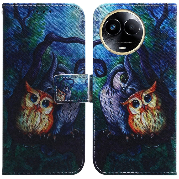 Coloured Drawing Flip Leather Phone Case, For Realme GT 6 / GT 6T / GT Neo6, For Realme C61 / C63 / Note 60, For Realme 12 5G, For Realme 12+, For Realme 12 Pro+ Global, For Realme C67 4G Global, For Realme 11 4G Global                                 ...