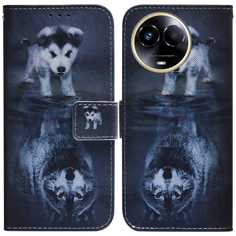 Coloured Drawing Flip Leather Phone Case, For Realme GT 6 / GT 6T / GT Neo6, For Realme C61 / C63 / Note 60, For Realme 12 5G, For Realme 12+, For Realme 12 Pro+ Global, For Realme C67 4G Global, For Realme 11 4G Global                                 ...