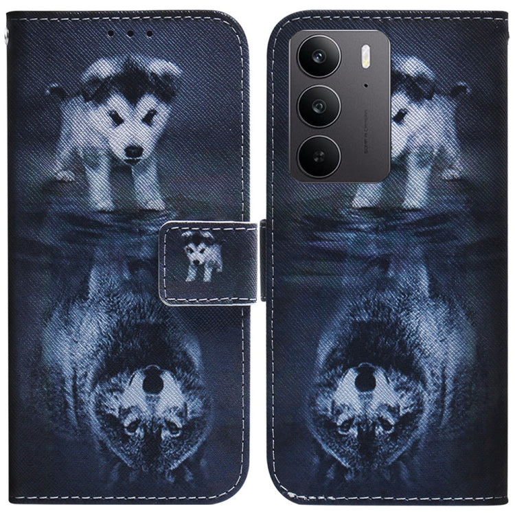 Coloured Drawing Flip Leather Phone Case, For Realme C100 4G / C100i 4G, For Realme 16 5G, For Realme 16 Pro+ 5G, For Realme 16 Pro 5G, For Realme 15T 5G, For Realme Narzo 80 Lite 4G / C71 India, For Realme 15 5G / Realme 15 Pro 5G, For Realme C75     ...