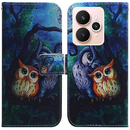 Coloured Drawing Flip Leather Phone Case, For Realme C100 4G / C100i 4G, For Realme 16 5G, For Realme 16 Pro+ 5G, For Realme 16 Pro 5G, For Realme 15T 5G, For Realme Narzo 80 Lite 4G / C71 India, For Realme 15 5G / Realme 15 Pro 5G, For Realme C75     ...