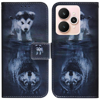 Coloured Drawing Flip Leather Phone Case, For Realme C100 4G / C100i 4G, For Realme 16 5G, For Realme 16 Pro+ 5G, For Realme 16 Pro 5G, For Realme 15T 5G, For Realme Narzo 80 Lite 4G / C71 India, For Realme 15 5G / Realme 15 Pro 5G, For Realme C75     ...
