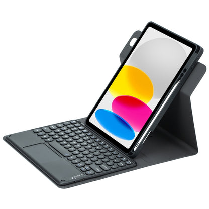 Round Button 360 Degree Rotatable Bluetooth Keyboard Leather Case with Touchpad, For iPad 10th Gen 10.9 2022, For iPad Air 2022 / iPad Pro 11 2021, For iPad 10.2 2021 / Air 2019