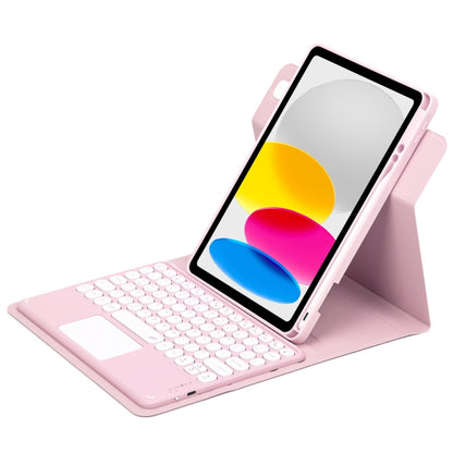Round Button 360 Degree Rotatable Bluetooth Keyboard Leather Case with Touchpad, For iPad 10th Gen 10.9 2022, For iPad Air 2022 / iPad Pro 11 2021, For iPad 10.2 2021 / Air 2019