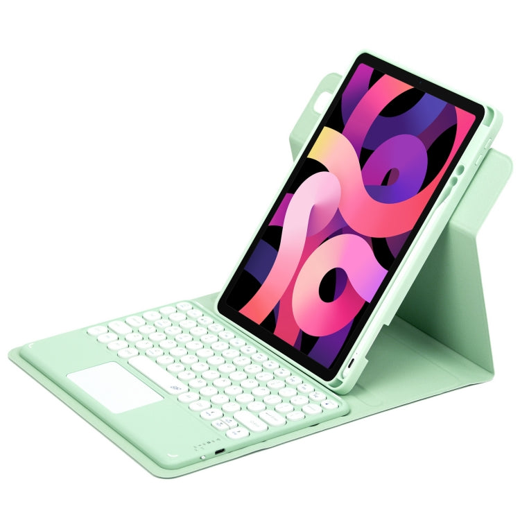 Round Button 360 Degree Rotatable Bluetooth Keyboard Leather Case with Touchpad, For iPad 10th Gen 10.9 2022, For iPad Air 2022 / iPad Pro 11 2021, For iPad 10.2 2021 / Air 2019