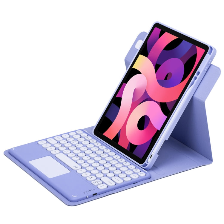 Round Button 360 Degree Rotatable Bluetooth Keyboard Leather Case with Touchpad, For iPad 10th Gen 10.9 2022, For iPad Air 2022 / iPad Pro 11 2021, For iPad 10.2 2021 / Air 2019
