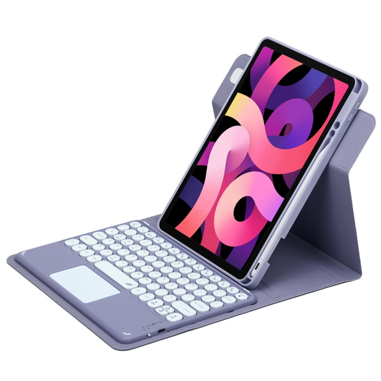 Round Button 360 Degree Rotatable Bluetooth Keyboard Leather Case with Touchpad, For iPad 10th Gen 10.9 2022, For iPad Air 2022 / iPad Pro 11 2021, For iPad 10.2 2021 / Air 2019