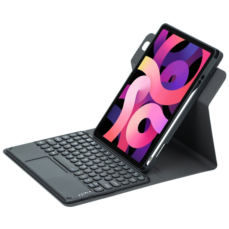 Round Button 360 Degree Rotatable Bluetooth Keyboard Leather Case with Touchpad, For iPad 10th Gen 10.9 2022, For iPad Air 2022 / iPad Pro 11 2021, For iPad 10.2 2021 / Air 2019