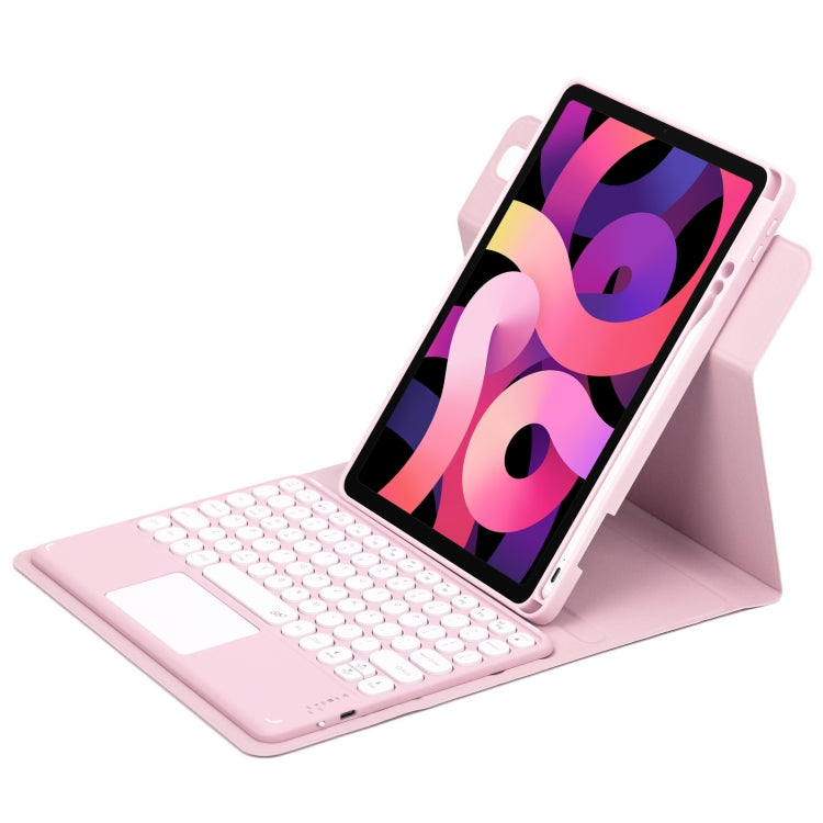 Round Button 360 Degree Rotatable Bluetooth Keyboard Leather Case with Touchpad, For iPad 10th Gen 10.9 2022, For iPad Air 2022 / iPad Pro 11 2021, For iPad 10.2 2021 / Air 2019