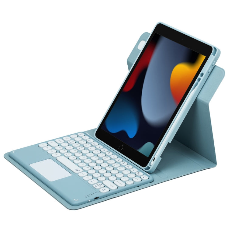Round Button 360 Degree Rotatable Bluetooth Keyboard Leather Case with Touchpad, For iPad 10th Gen 10.9 2022, For iPad Air 2022 / iPad Pro 11 2021, For iPad 10.2 2021 / Air 2019